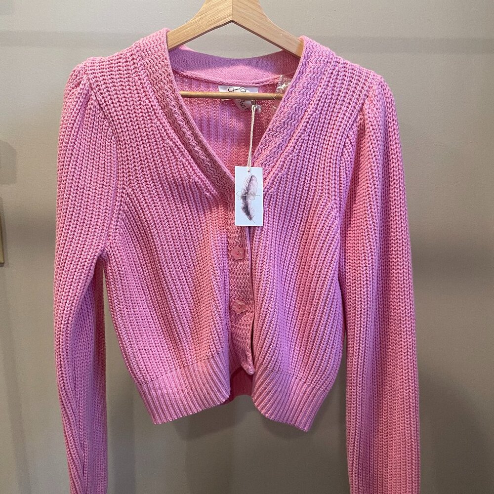 Jessica Simpson Pink Cable Knit Cardigan